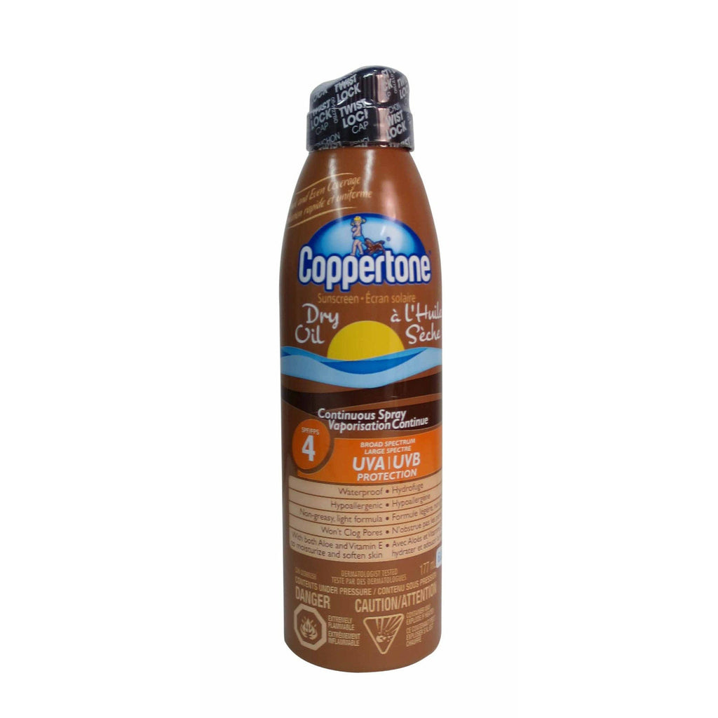 Coppertone Dry Oil Waterproof Sunscreen Spray SPF 4 6 oz