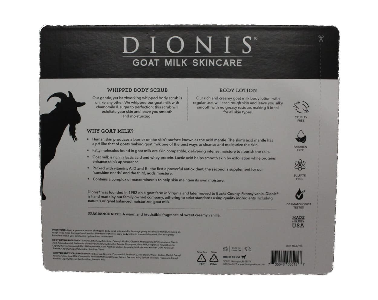 Dionis Goat Milk Bath & Body Vanilla Bean 3 Piece Set – Hair Care & Beauty