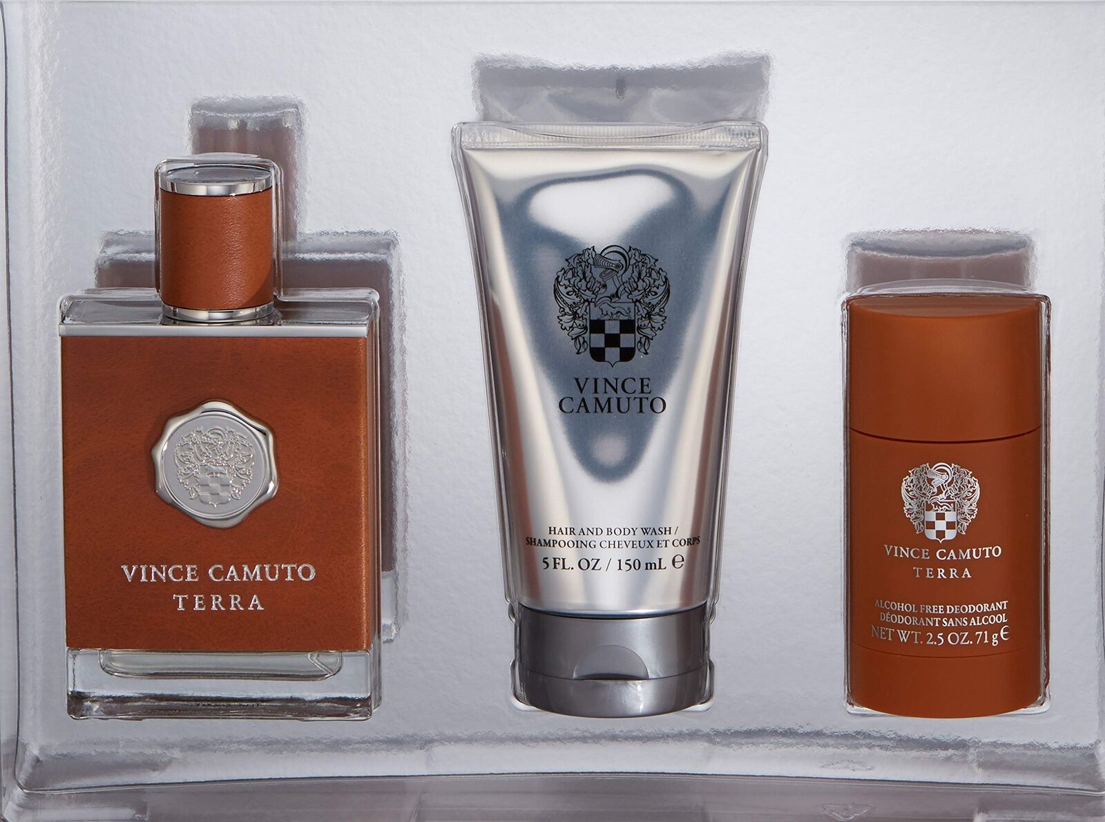 BRAND NEW VINCE CAMUTO TERRA COLOGNE FOR MEN 3 PC GIFT SET