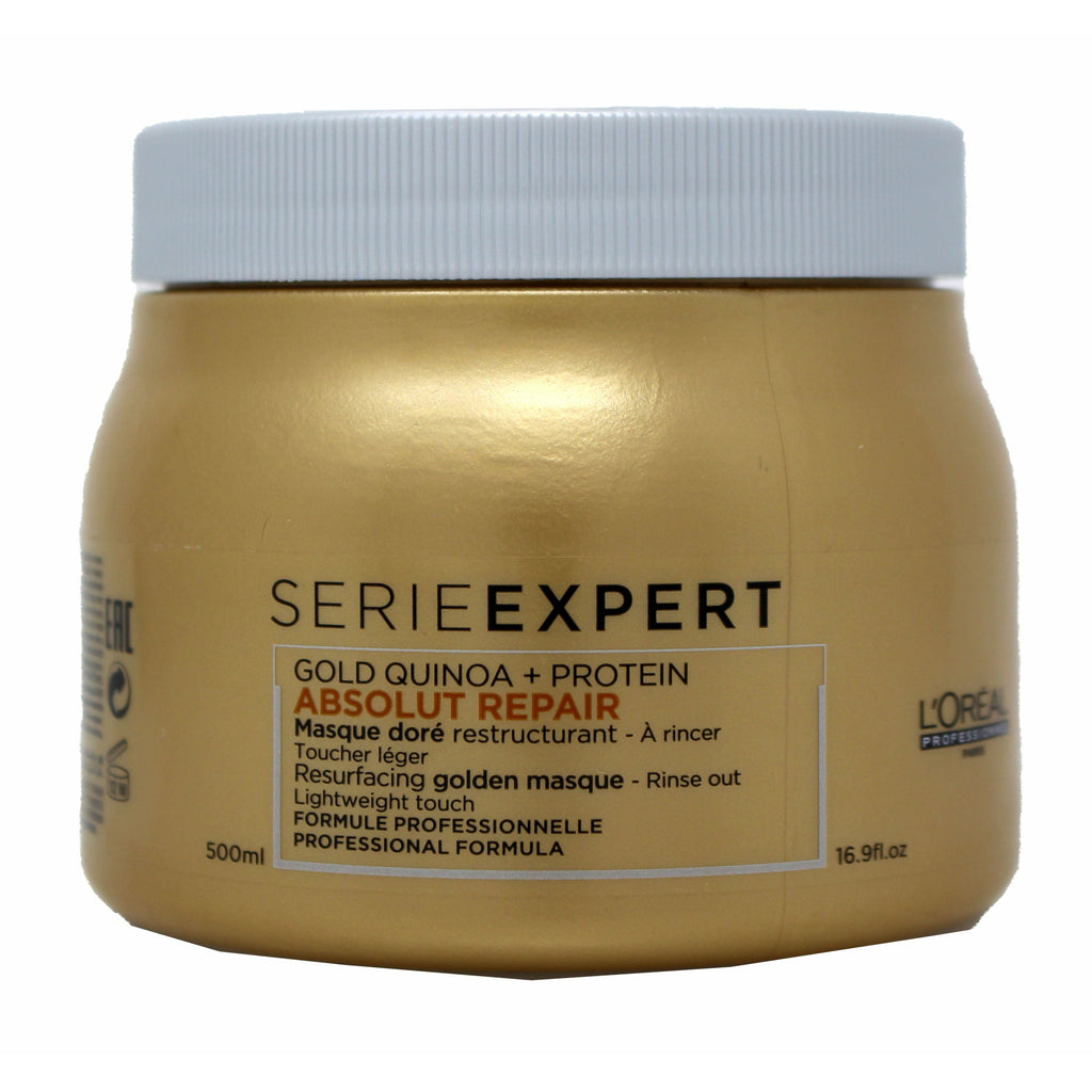 Serie Expert Absolute Repair  Resurfacing Golden Masque instantly restores all hair types with a lightweight touch. Its cream-in-gel texture immediately leaves feels soft and smooth. No residue on the hair fibre. 