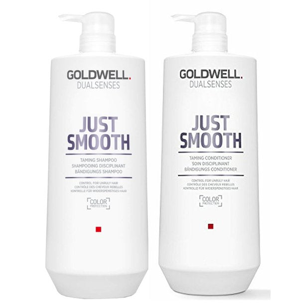 Goldwell Dualsenses Just Smooth Taming Shampoo and Conditioner Liter Duo Set