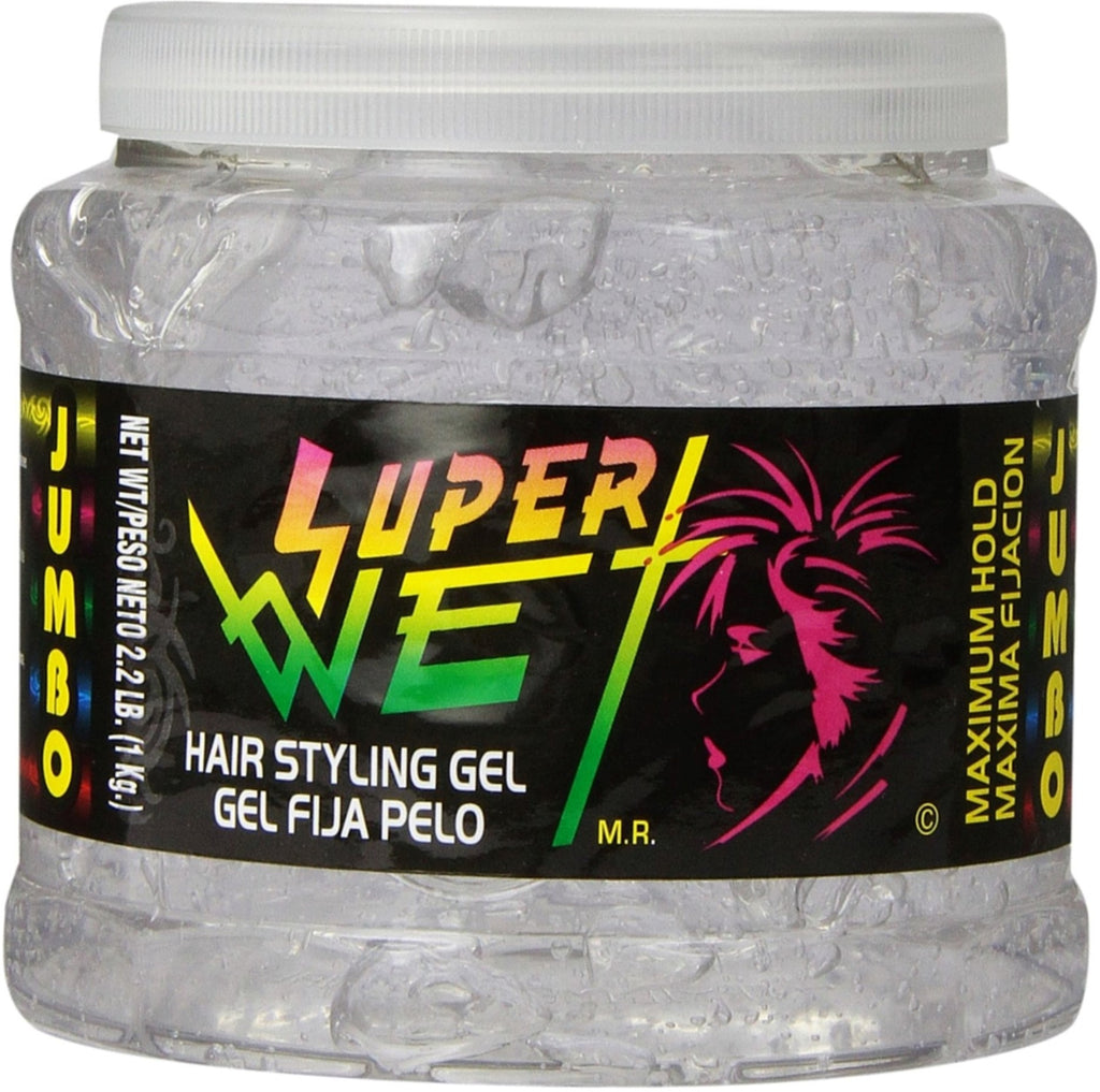 Super Wet Maximum Hold Hair Styling Gel Transparent 2.2 Lb. - Hair Care & Beauty