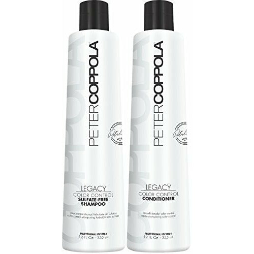 Peter Coppola Keratin Concept Color Control Sulfate-Free Shampoo & Conditioner for color treated hair - Color-Safe Keratin Shampoo (12 oz) & Color Control Intensely-Hydrating Conditioner (12