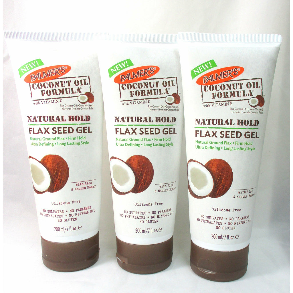 Palmers Coconut Formula Natural Hold flax Seed Gel 7 oz ( pack of 3)