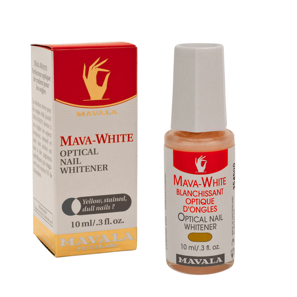Mavala 0.3oz Mava White Optical Whitener for Yellow, Stained or Dull Nails, CLEAR, 70501