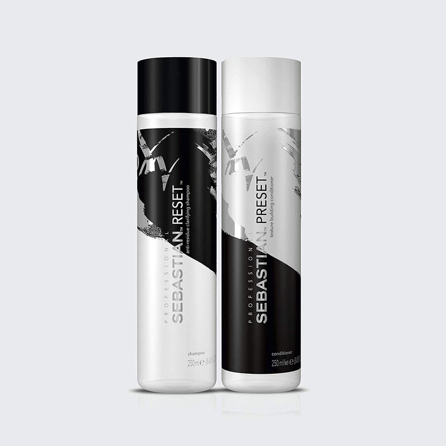 Sebastian Reset Clarifying Cleanser and Preset Texture Conditioner